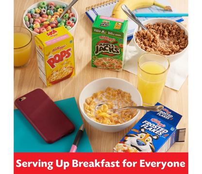 Kellogg's Kids Breakfast Cereal Variety Pack 8 Boxes Family Size 8.56 Oz Tray