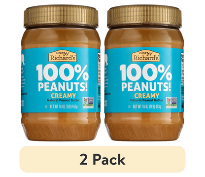 Crazy Richard's Creamy Peanut Butter All Natural 16 oz 2 Pack