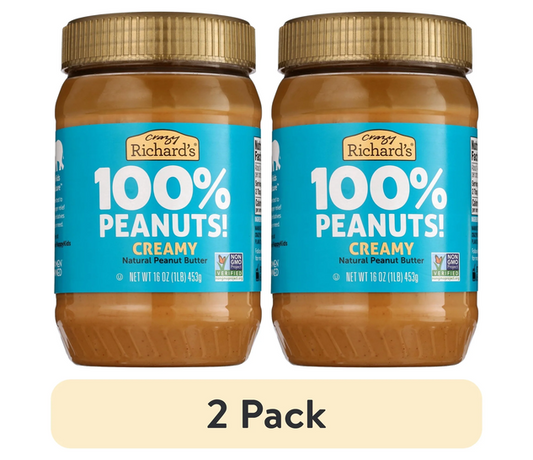 Crazy Richard's Creamy Peanut Butter All Natural 16 oz 2 Pack