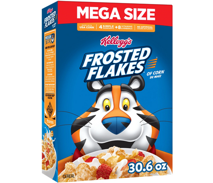 Kellogg's Frosted Flakes Original Cereal Mega Size 30.6 oz Fat Free