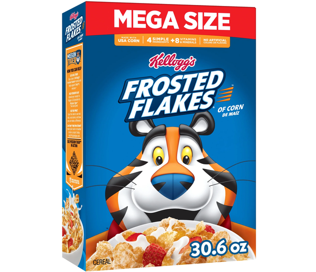 Kellogg's Frosted Flakes Original Cereal Mega Size 30.6 oz Fat Free
