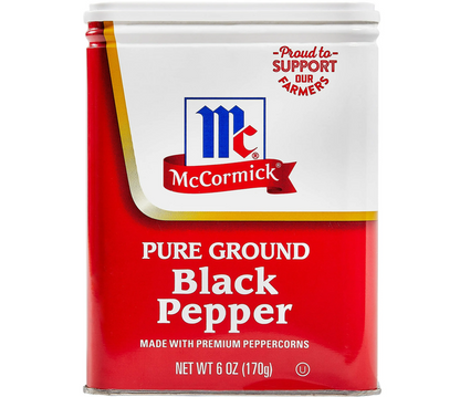 McCormick Pure Ground Black Pepper 6 oz Can Spice Seasoning