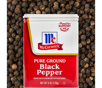 McCormick Pure Ground Black Pepper 6 oz Can Spice Seasoning