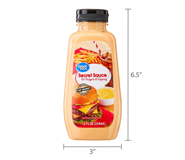 3 Pack Great Value Secret Sauce 12 oz Burger Dipping Sauce Squeeze Bottles