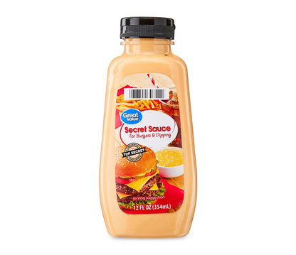 3 Pack Great Value Secret Sauce 12 oz Burger Dipping Sauce Squeeze Bottles