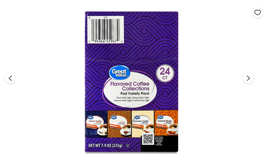 Great Value Flavored Medium Roast Coffee Pods Variety Pack 24 Count