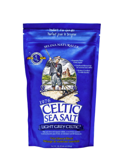 Celtic Sea Salt Light Grey Sea Salt Kosher Certified 1 lb Resealable Bag